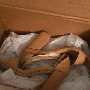 Tan Block Heel Sandals
